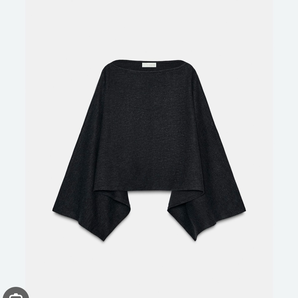 Zara Charcoal Poncho Sweater